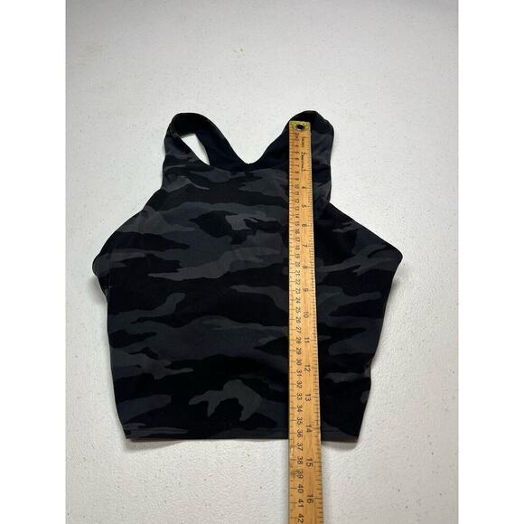 Athleta Conscious Crop Top Bra Black Gray Camo Size Small - Picture 5 of 6